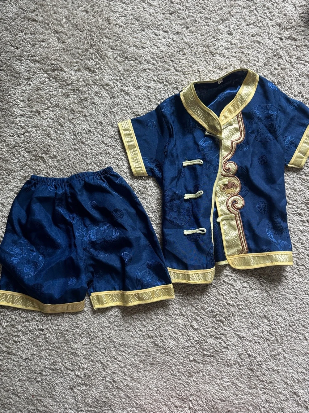 Kids Navy and Gold Traditional Costume Set